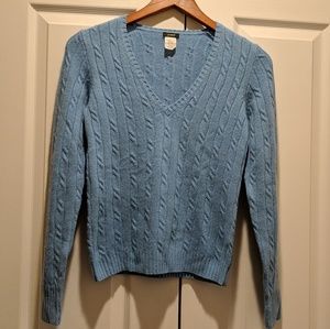 J. Crew V-neck Sweater Wool Cashmere light blue
